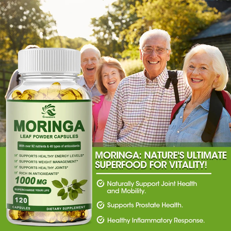 Greensure Moringa Capsules – Organic Moringa Leaf Supplement for Daily Wellness Support