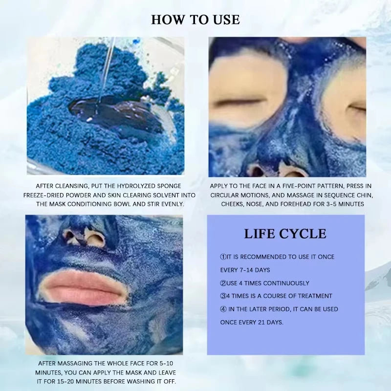 Sponge Spicule Facial Skincare Kit – Hydrating Skin Renewal Treatment with Peptide Ingredients, 5 Applications