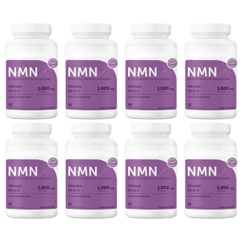 NMN Capsules 1000mg with Resveratrol, CoQ10 & Vitamin C – Vegan Daily Wellness Supplement, 120 Capsules