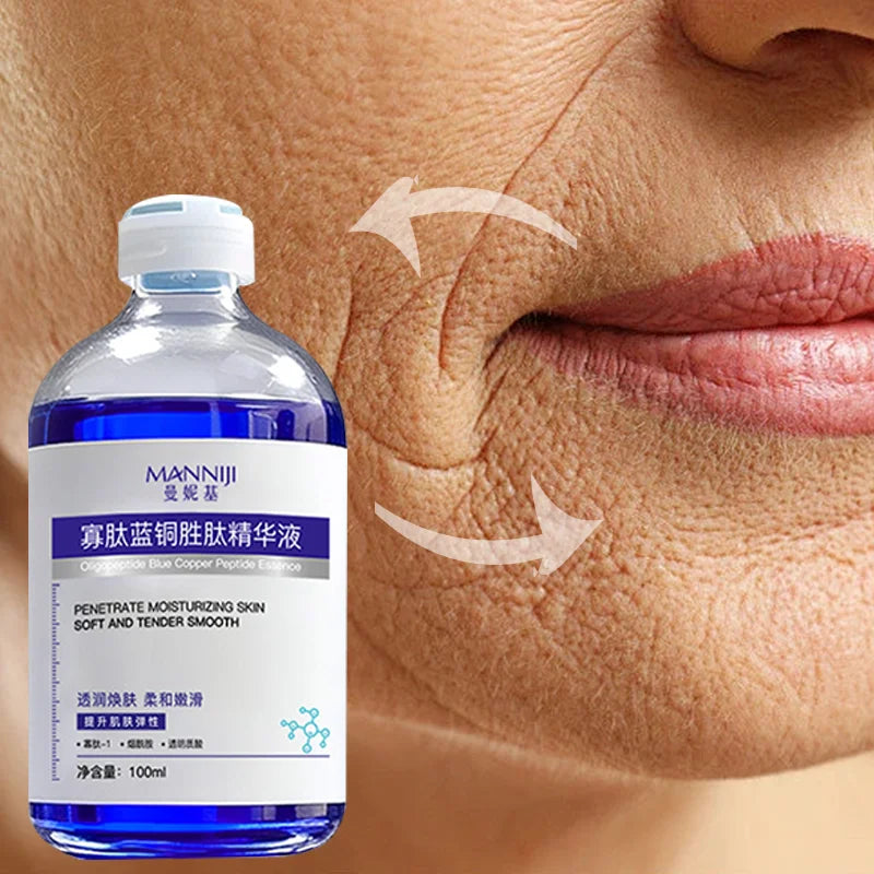 Blue Copper Peptide Facial Essence 100ml – Lightweight Hydrating Serum for Smooth, Fresh-Looking Skin