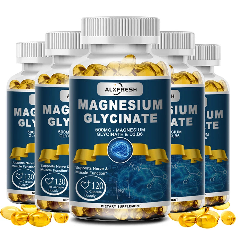 Magnesium Glycinate Supplement with Zinc, Vitamin D3 & Vitamin B6 – Muscle, Bone, Nervous System & Immune Support