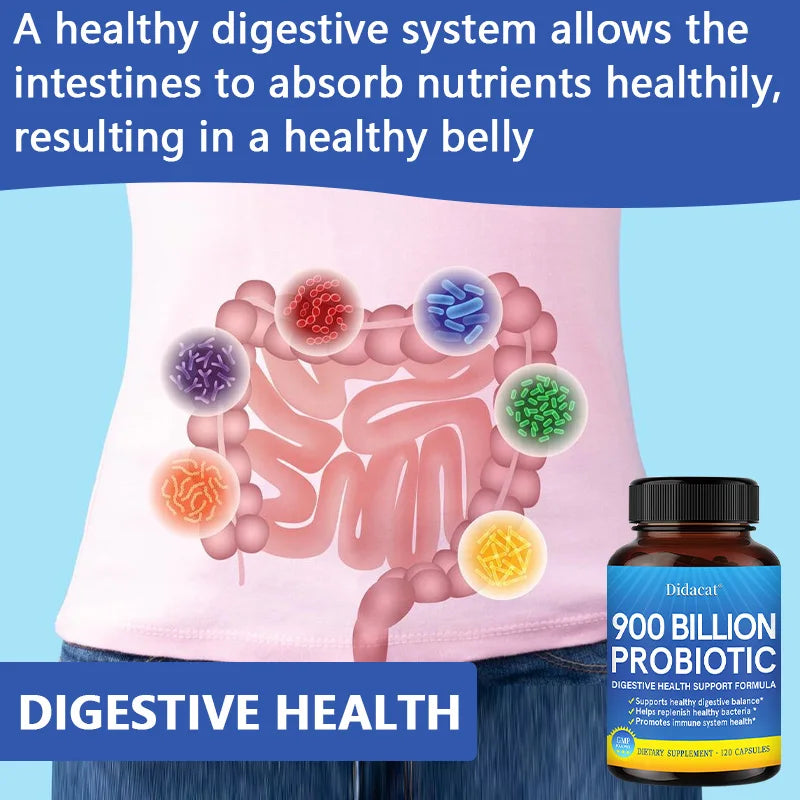 900 Billion Probiotic Capsules – Digestive Health, Gut Flora Balance & Immune Support