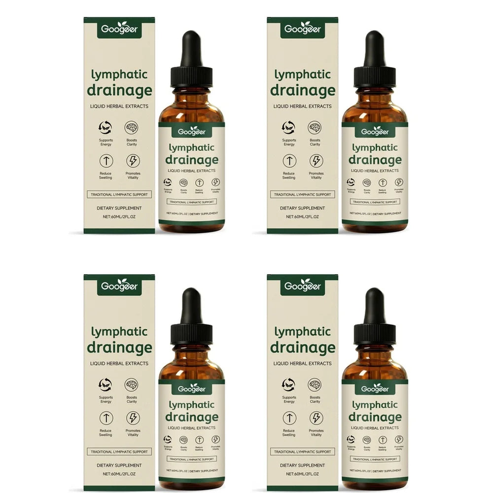 Googeer Lymphatic Drainage Herbal Drops 60ml – Herbal Daily Wellness Supplement with Uncaria & Red Clover