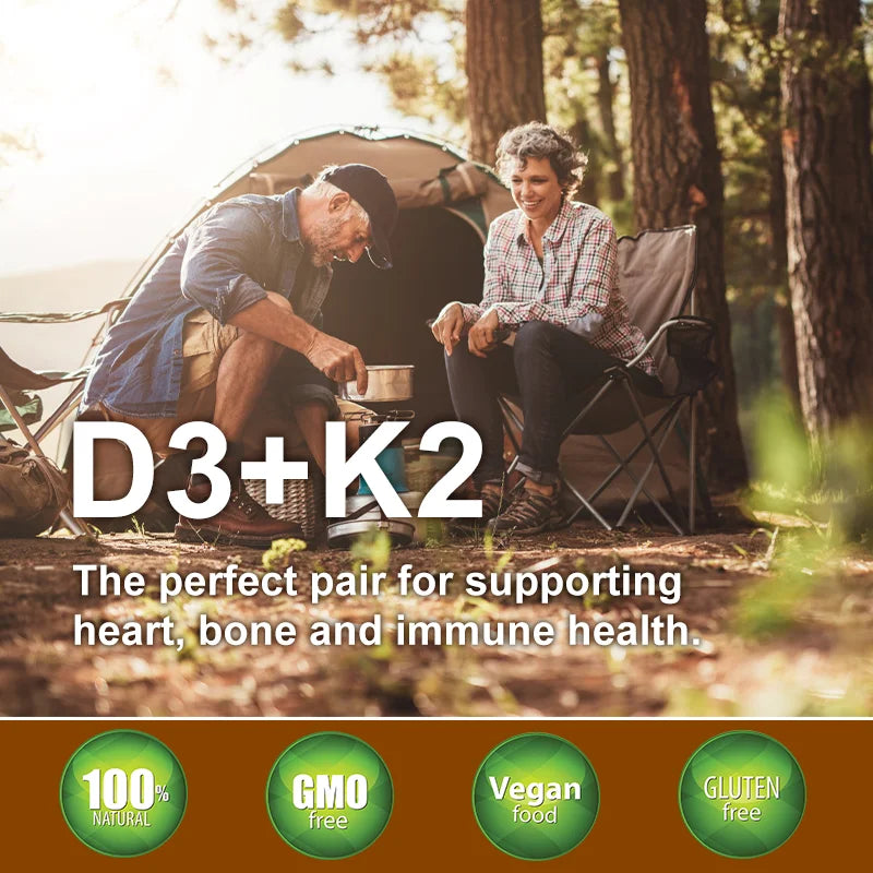ALXFRESH Vitamin D3 + K2 Capsules – Bone, Calcium & Immune Support Supplement