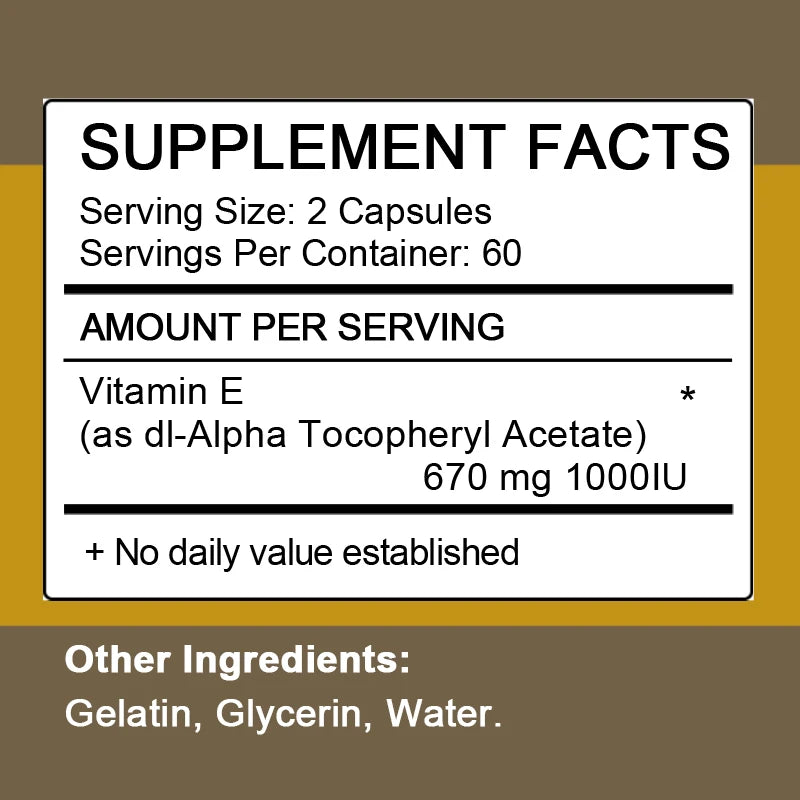 ALXFRESH Vitamin E 670 mg (1000 IU) Capsules – Antioxidant & Daily Wellness Supplement