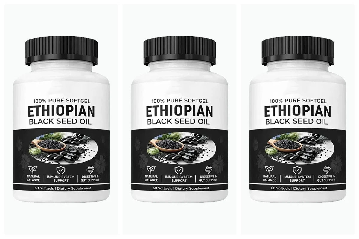 Ethiopian Black Seed Oil Softgels 800mg – 4.64% Thymoquinone, 60 Softgels
