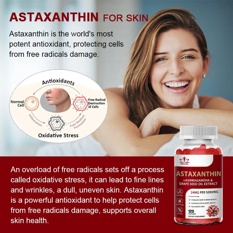 Astaxanthin 24mg Softgel Capsules – Antioxidant Supplement