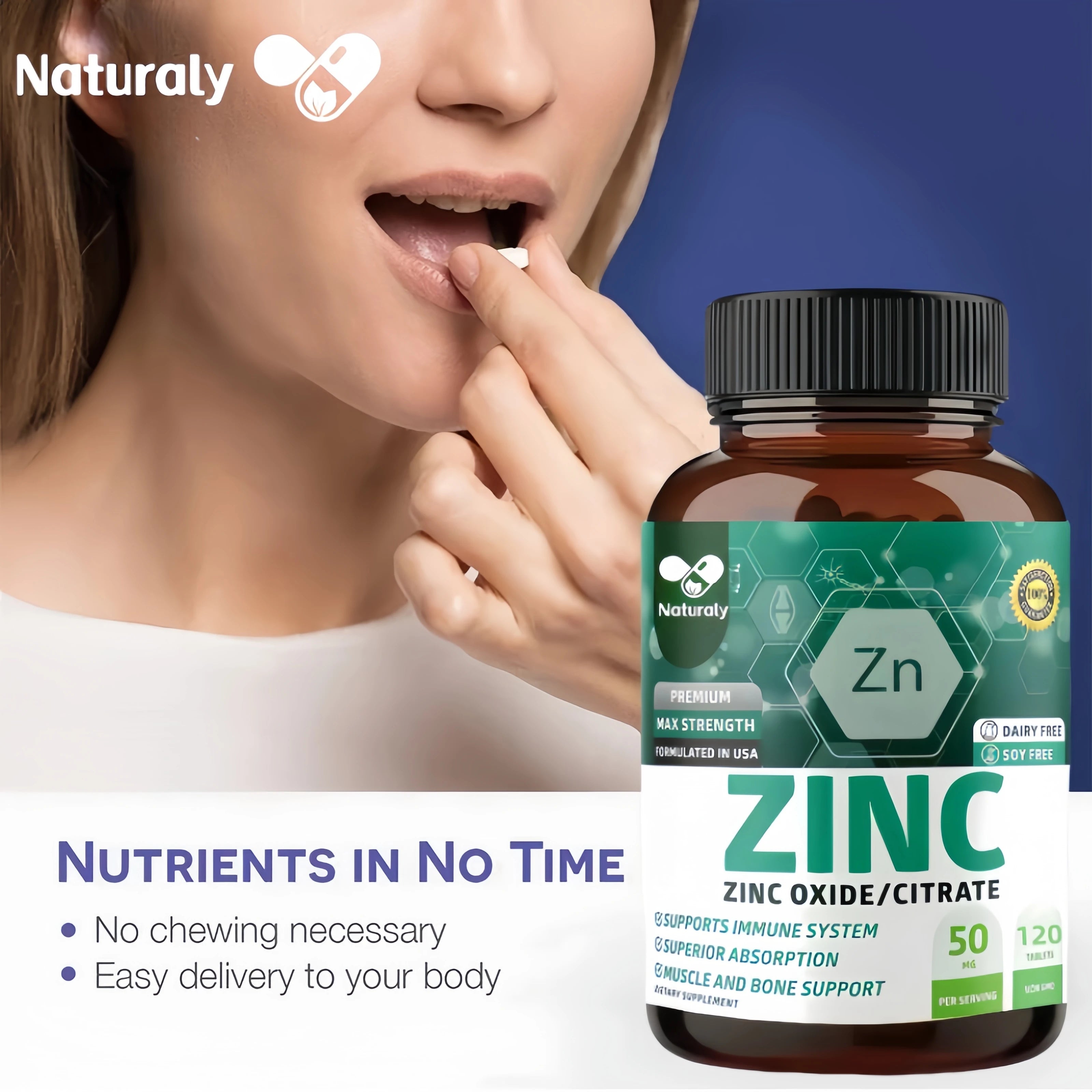 Zinc 50mg Capsules – Immune Support, Antioxidant & Energy Metabolism