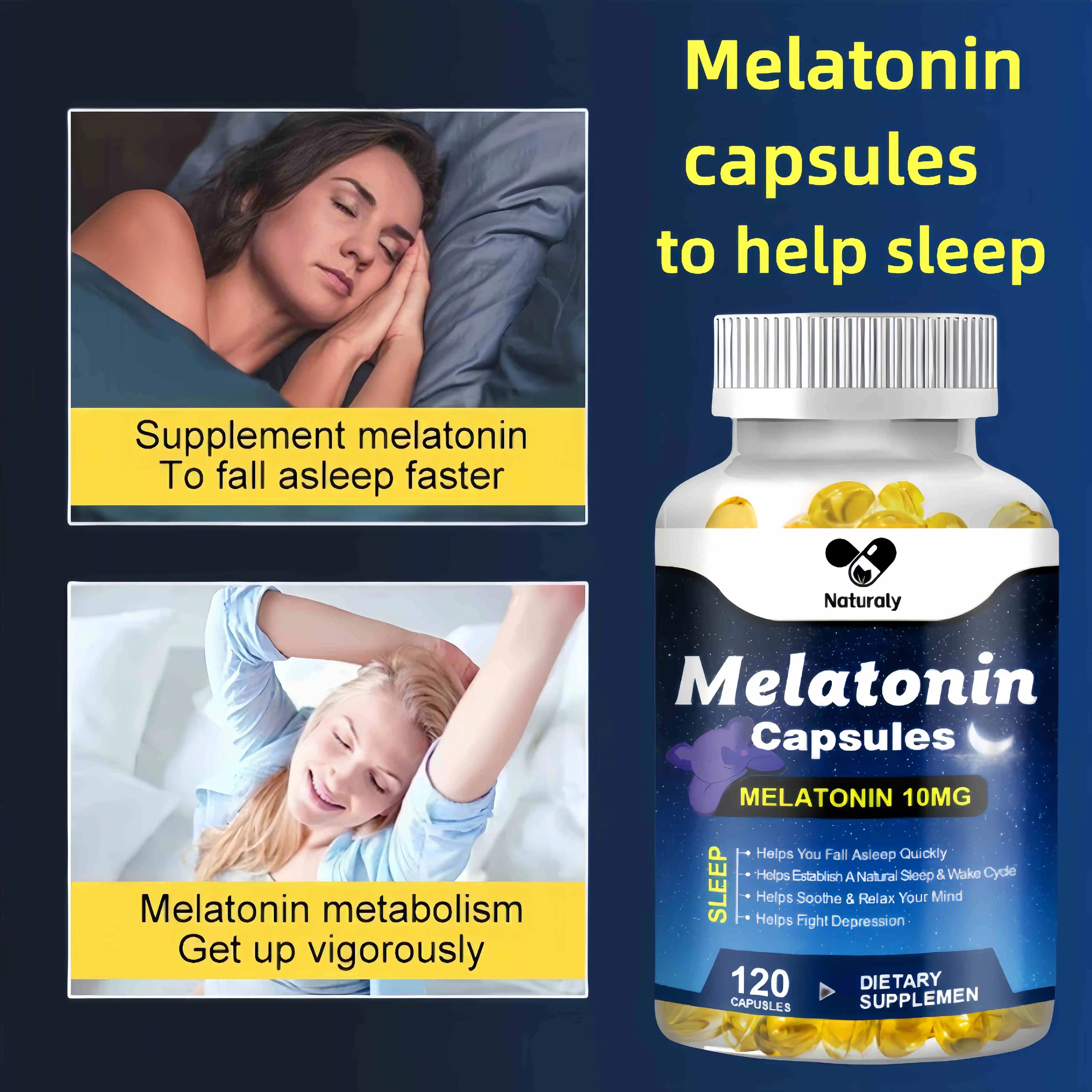 Melatonin Capsules – Natural Sleep Support, Relaxation & Jet Lag Relief