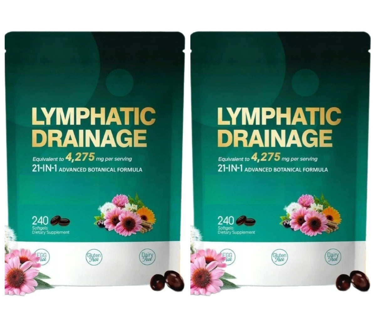 21-in-1 Herbal Lymphatic Support Softgels – Dandelion, Burdock & Turmeric Blend, 240 Softgels