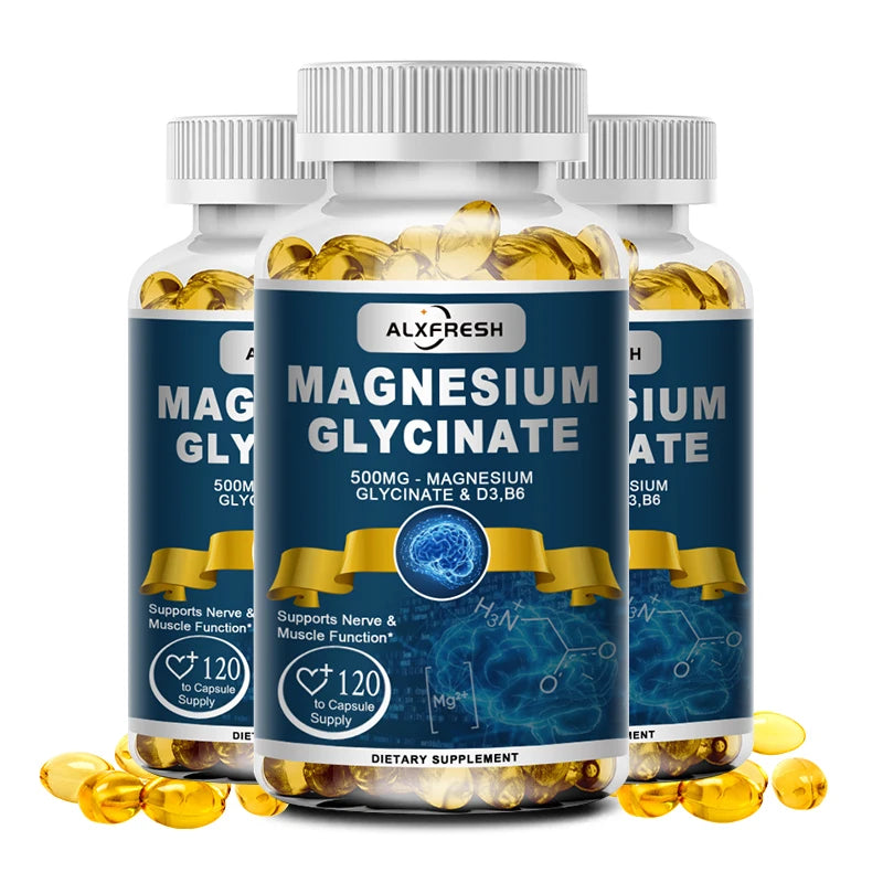 Magnesium Glycinate Supplement with Zinc, Vitamin D3 & Vitamin B6 – Muscle, Bone, Nervous System & Immune Support