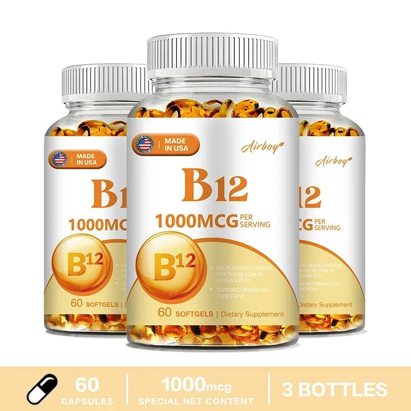 XEMENRY Vitamin B12 Capsules – Daily Energy, Brain & Nervous System Support Supplement