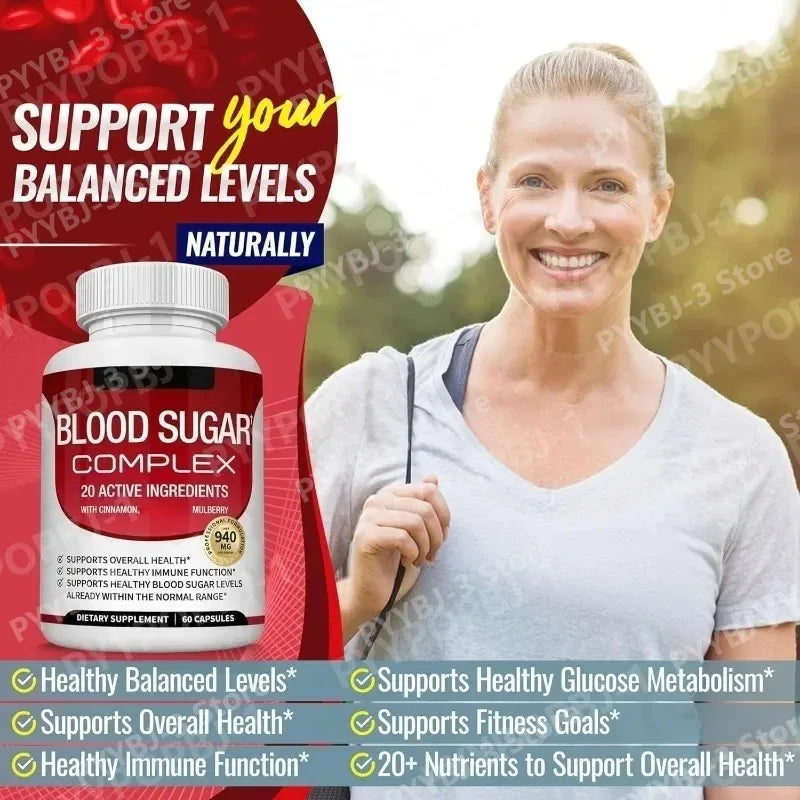 Blood Sugar Support Capsules with Mulberry – Metabolic Wellness Supplement, 60 Capsules