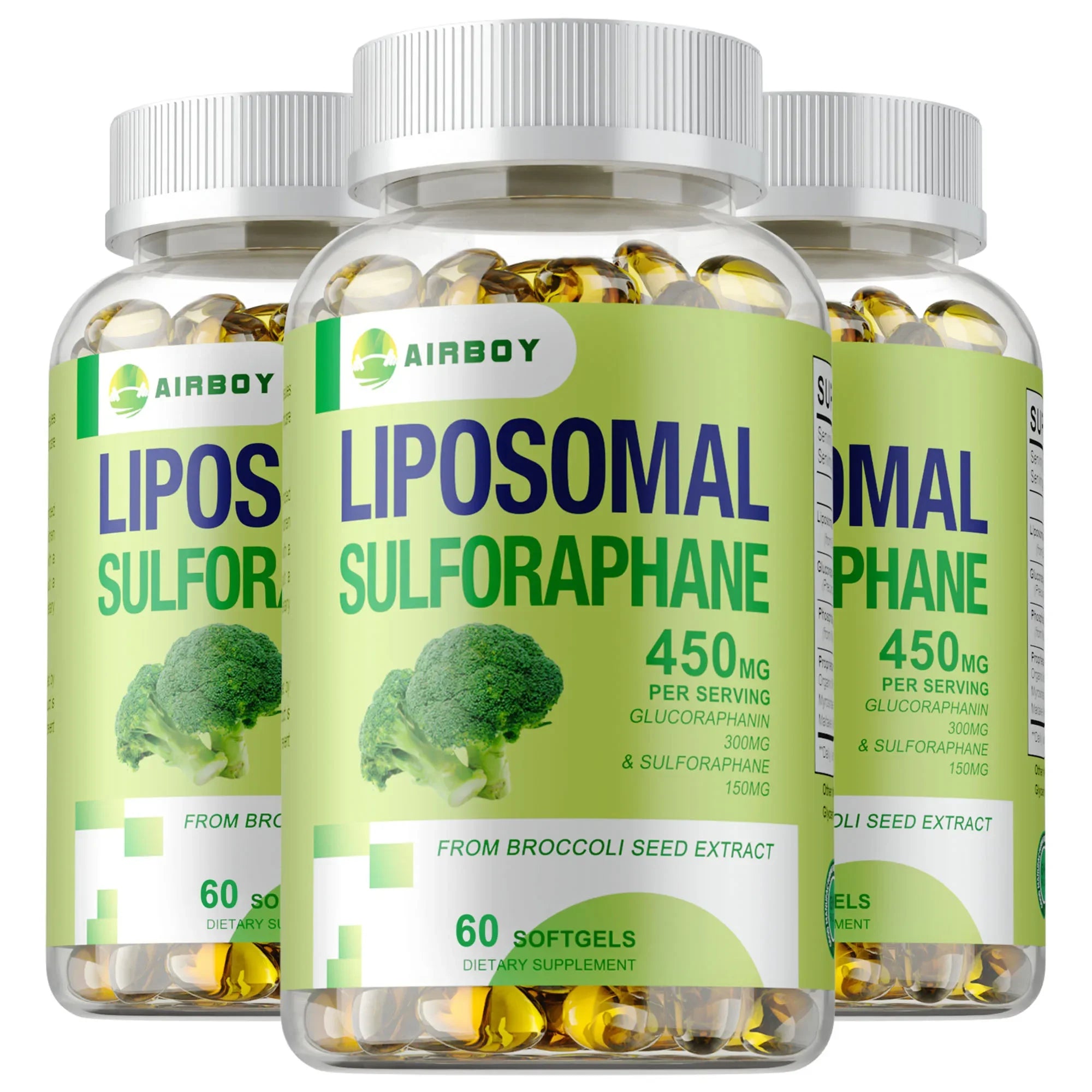 Liposomal Sulforaphane Supplement with Broccoli Seed Extract & Myrosinase – Antioxidant Support for Liver, Brain, Heart, Immune & Cellular Health