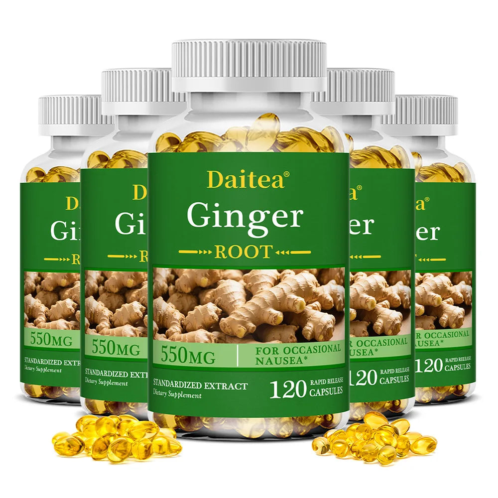 Ginger Root 500mg Capsules – High Absorption Digestive, Joint, Immune & Antioxidant Support Supplement (120 Capsules)