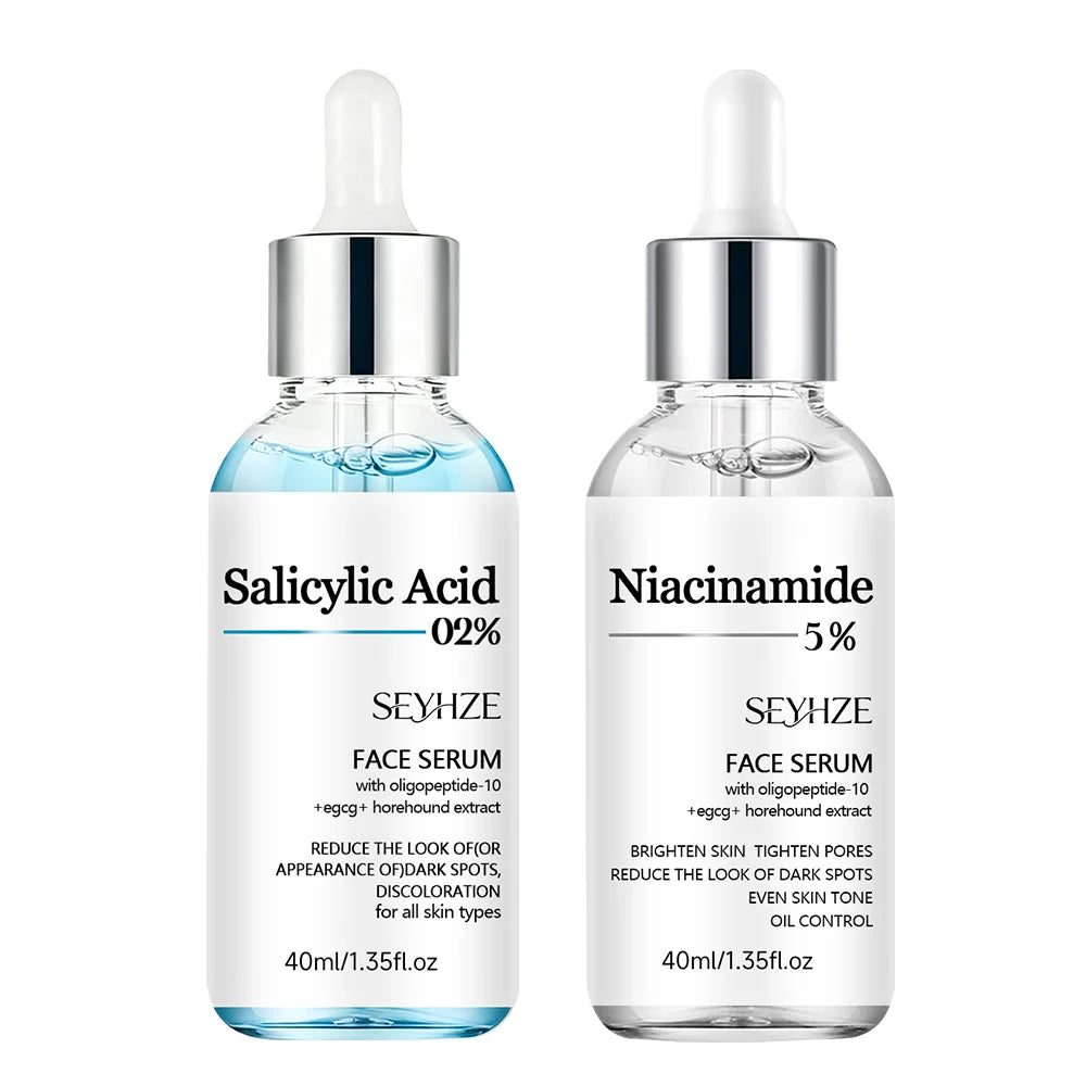 Salicylic Acid & Niacinamide Facial Serum Set – 2-Piece Skincare Duo for Hydration and Oil Control