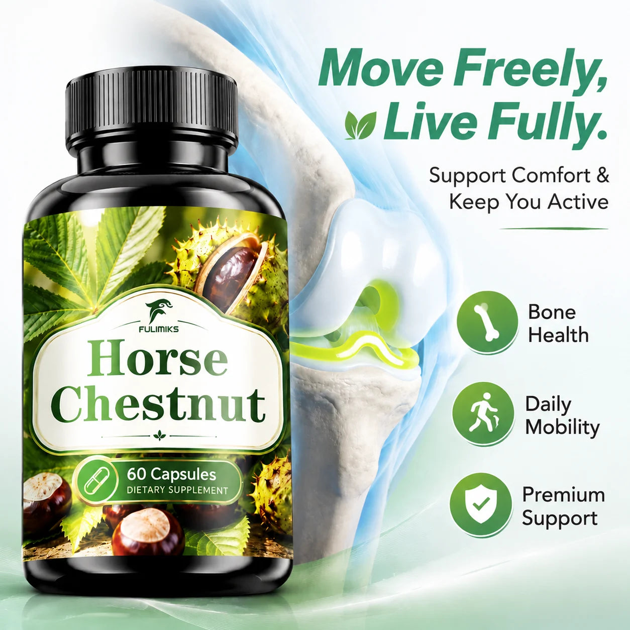 Horse Chestnut Supplement with Rutin & L-Arginine – Healthy Veins & Circulation Support