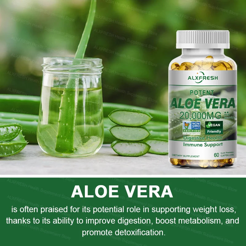 ALXFRESH Aloe Vera Capsules – Digestive Health & Daily Wellness Supplement