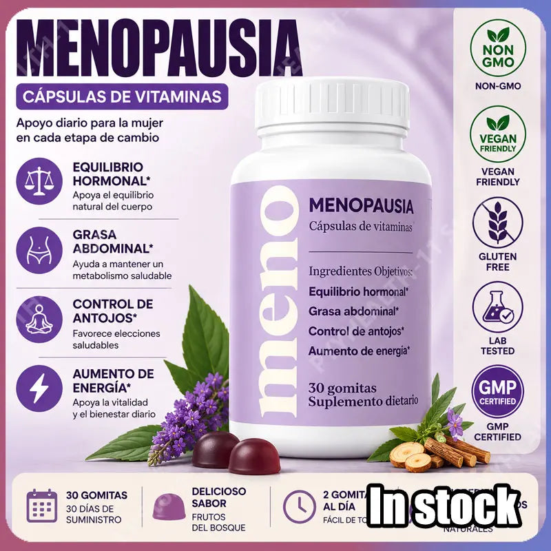 Menopause Support Capsules – Ashwagandha, Vitex, Black Cohosh & Vitamin D3, 60 Capsules