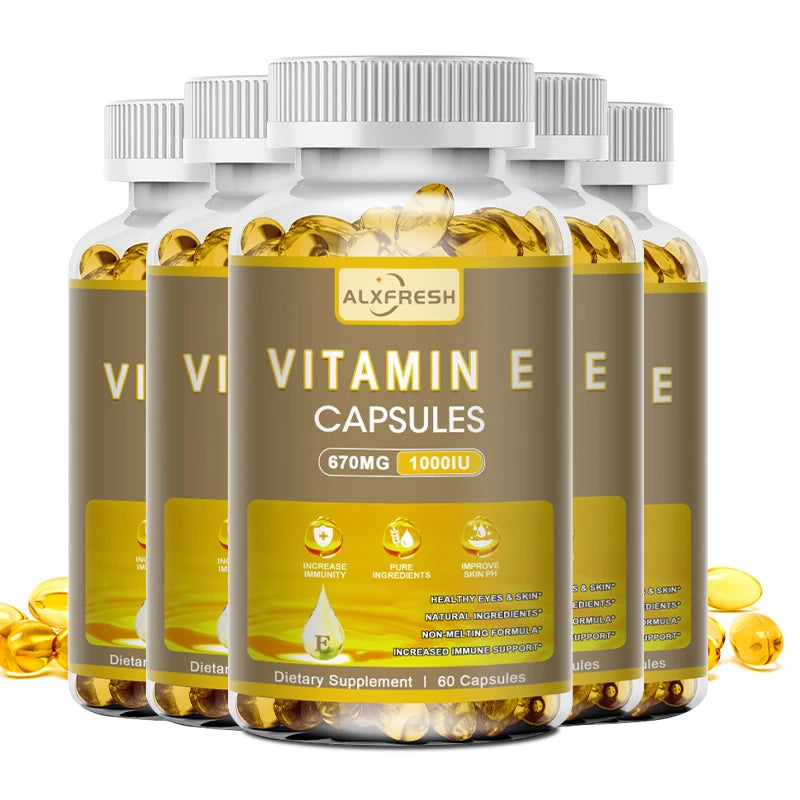 ALXFRESH Vitamin E 670 mg (1000 IU) Capsules – Antioxidant & Daily Wellness Supplement