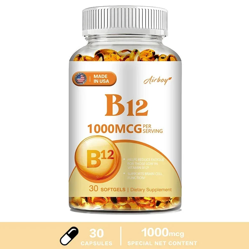 XEMENRY Vitamin B12 Capsules – Daily Energy, Brain & Nervous System Support Supplement