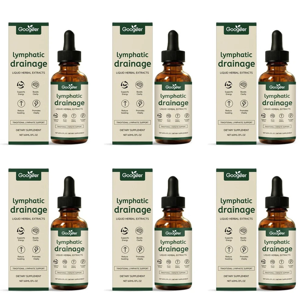 Googeer Lymphatic Drainage Herbal Drops 60ml – Herbal Daily Wellness Supplement with Uncaria & Red Clover
