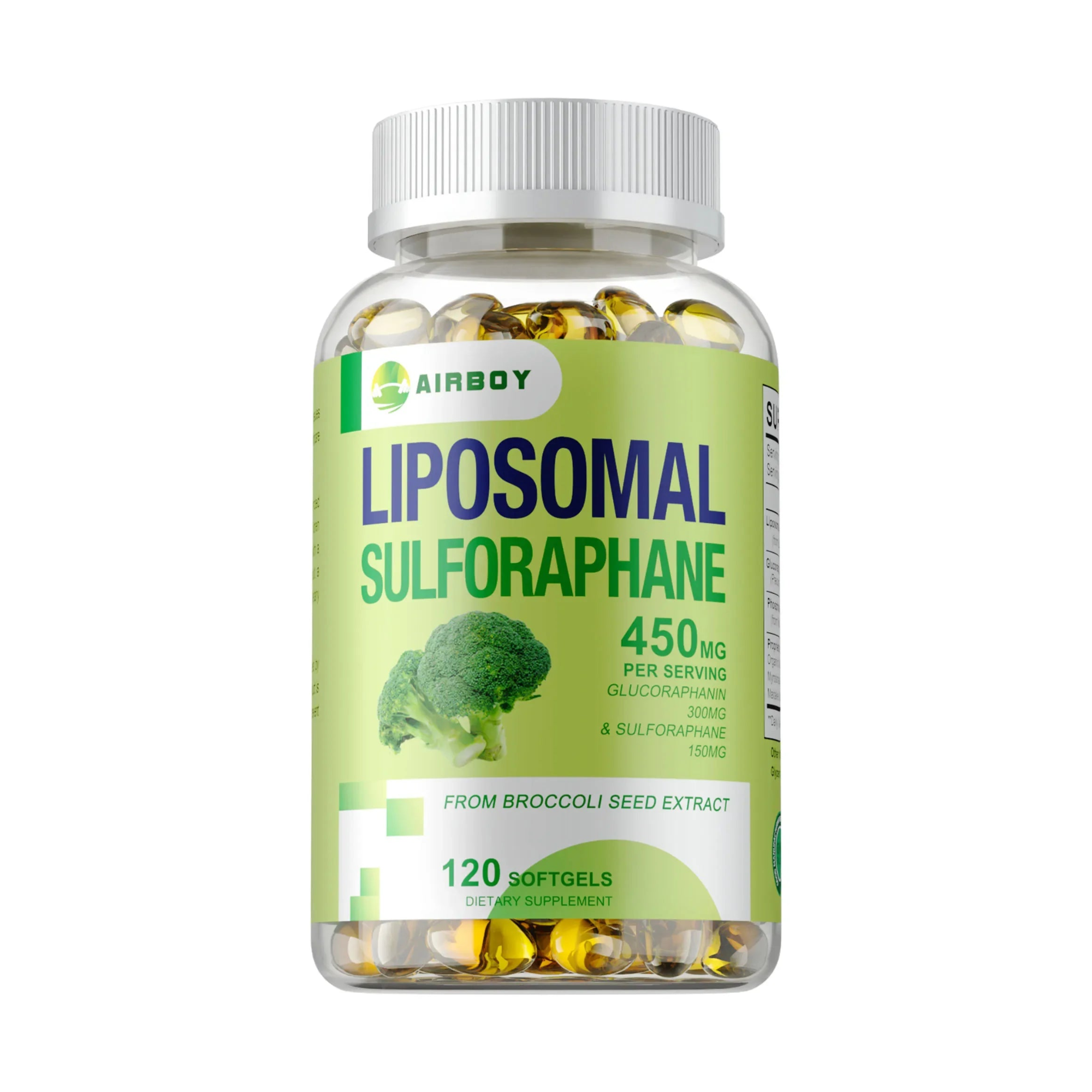 Liposomal Sulforaphane Supplement with Broccoli Seed Extract & Myrosinase – Antioxidant Support for Liver, Brain, Heart, Immune & Cellular Health
