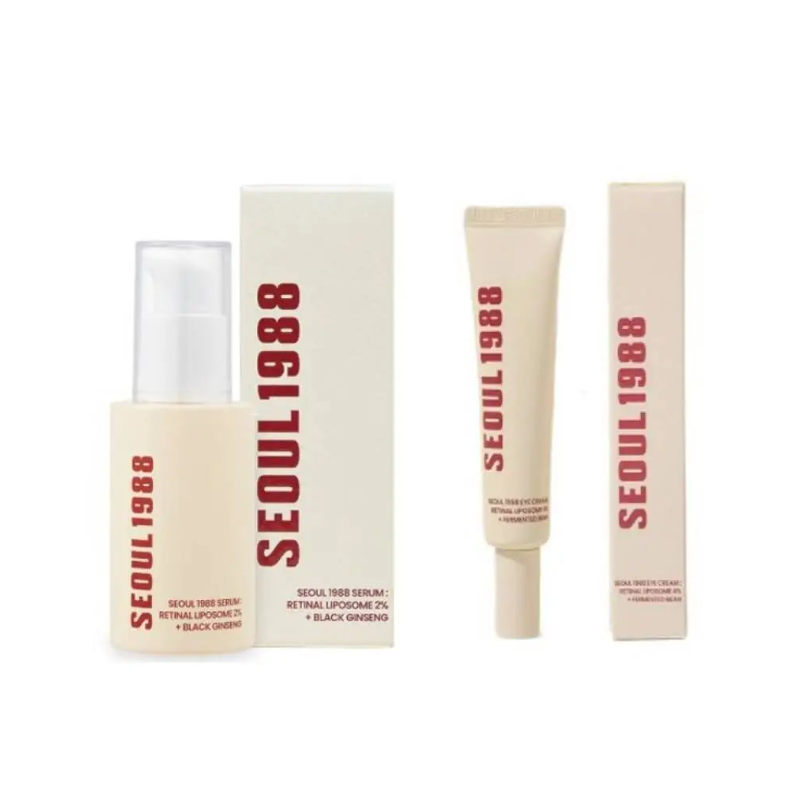 Korean 1988 Retinal Eye Cream & Face Serum – Retinol, Niacinamide, Black Ginseng & Peptides