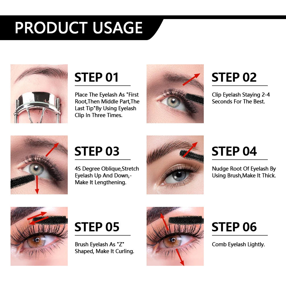 4D Silk Fiber Mascara 5g – Waterproof Black Mascara for Length, Volume & Curl