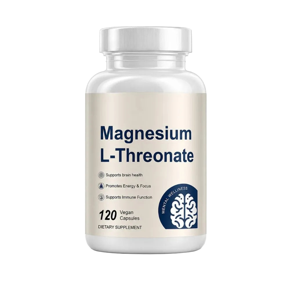 Magnesium L-Threonate Capsules – Magnesium Supplement, 120 Vegan Capsules