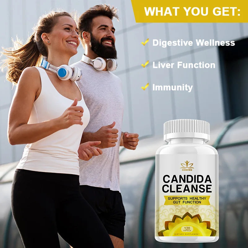 Candida Cleanse Complex with Probiotics, Digestive Enzymes & Herbal Formula – Gut Health, Digestive & Immune Support