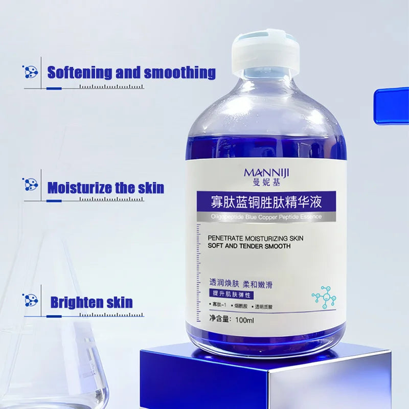 Blue Copper Peptide Facial Essence 100ml – Lightweight Hydrating Serum for Smooth, Fresh-Looking Skin