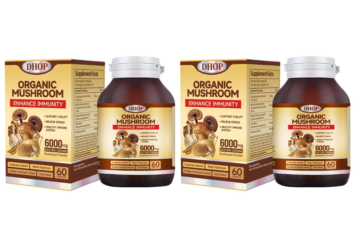Mushroom Complex Capsules – Cordyceps, Reishi, Shiitake & Lion’s Mane Blend, 60 Capsules