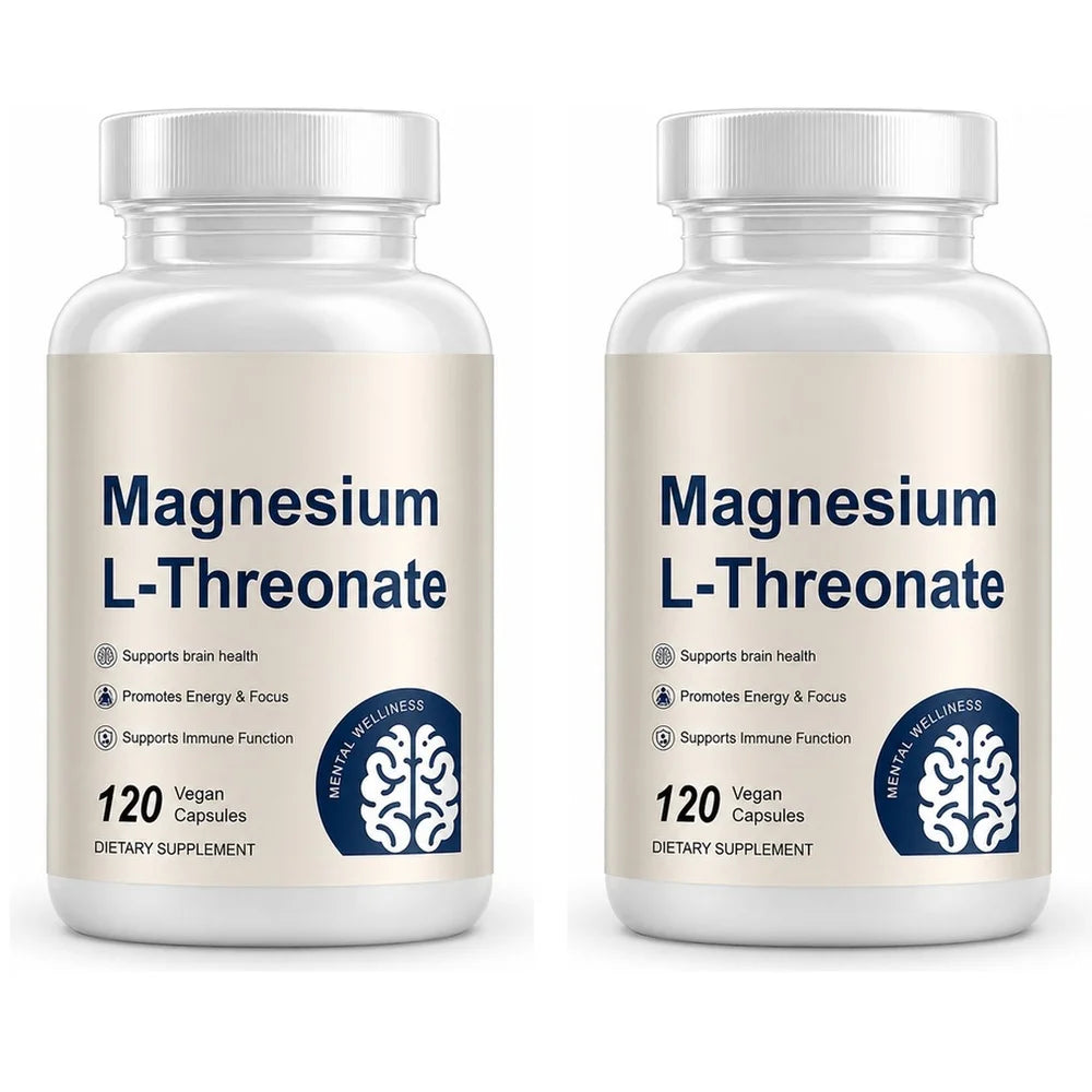 Magnesium L-Threonate Capsules – Magnesium Supplement, 120 Vegan Capsules