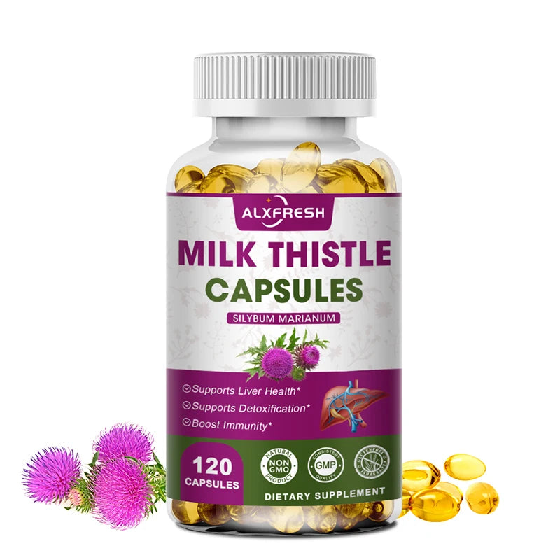 ALXFRESH Milk Thistle Capsules – Liver Health & Antioxidant Daily Wellness Supplement