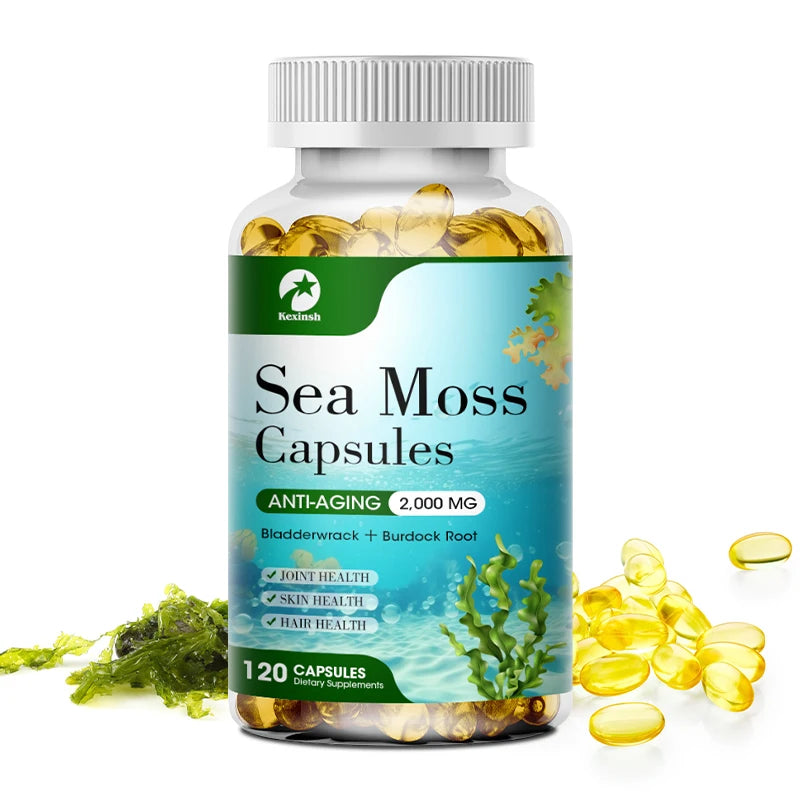 KEXINSH Organic Sea Moss Capsules – Daily Sea Moss Supplement for Thyroid & Wellness Support