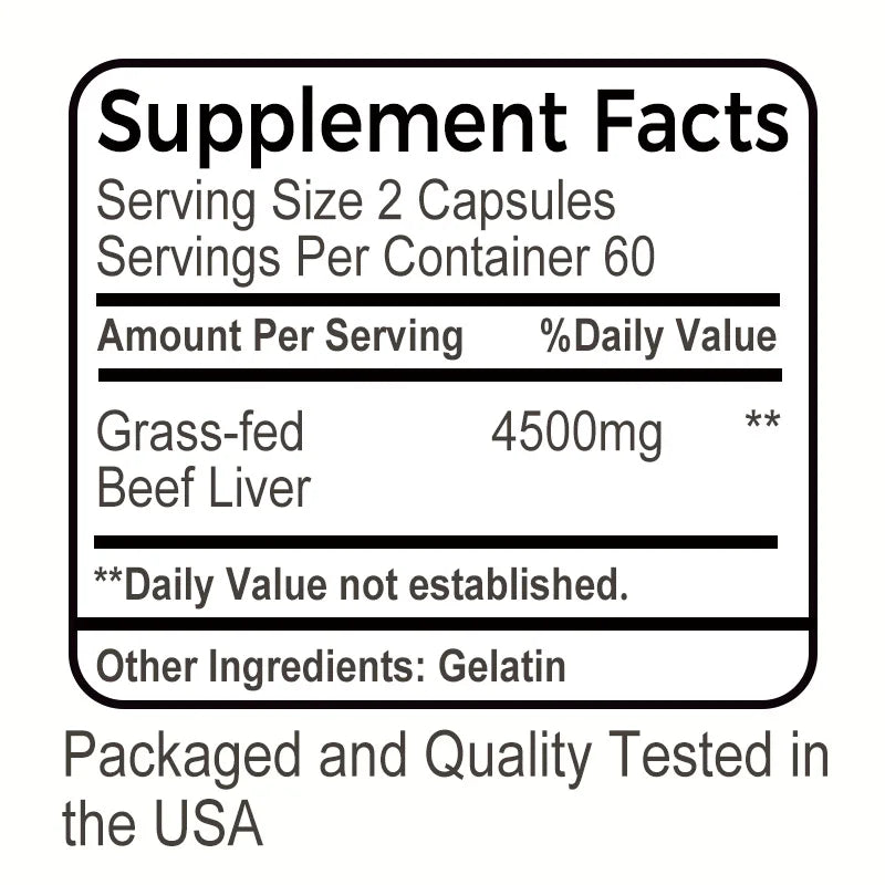 Grass Fed Beef Liver Capsules – New Zealand Freeze-Dried Liver for Energy, Iron, Heart, Brain & Immune Support