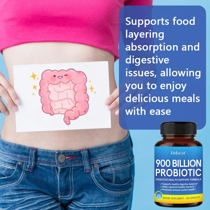 900 Billion Probiotic Capsules – Digestive Health, Gut Flora Balance & Immune Support