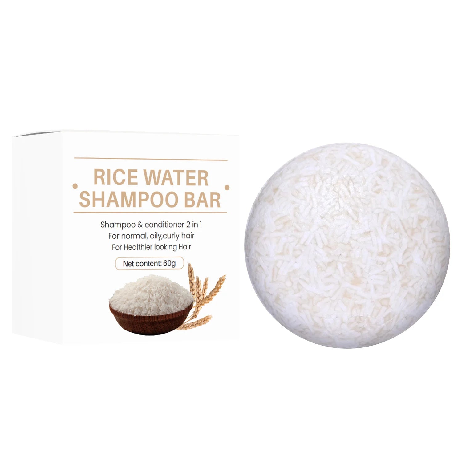 Rice Water Shampoo Bar — Oil Control, Shine & Fuller-Looking Hair 60g | Shampoo | Dolcie Care
