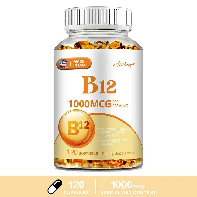 XEMENRY Vitamin B12 Capsules – Daily Energy, Brain & Nervous System Support Supplement