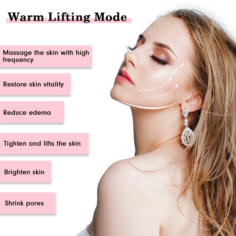 7-in-1 EMS Facial Massager – LED Light Therapy, Warm Vibration & Microcurrent Skincare Device