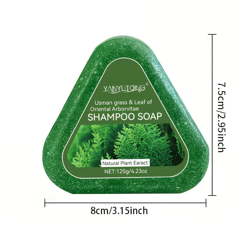 Usman Grass & Platycladus Herbal Shampoo Bar – Natural Shampoo Soap for Healthy Hair & Scalp Care 120g