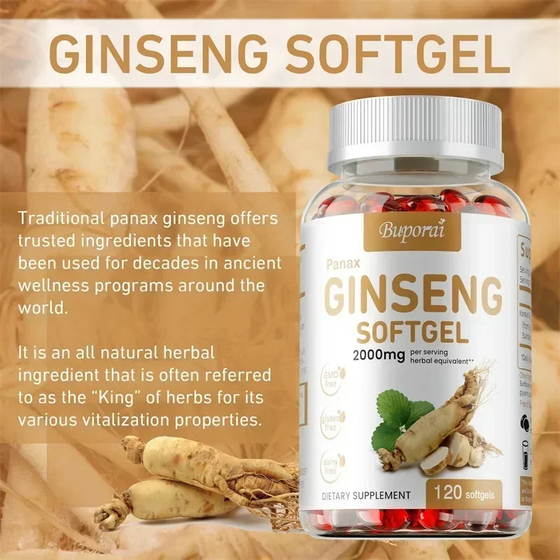 XEMENRY Red Panax Korean Ginseng Capsules – Daily Energy, Immune & Mental Focus Support
