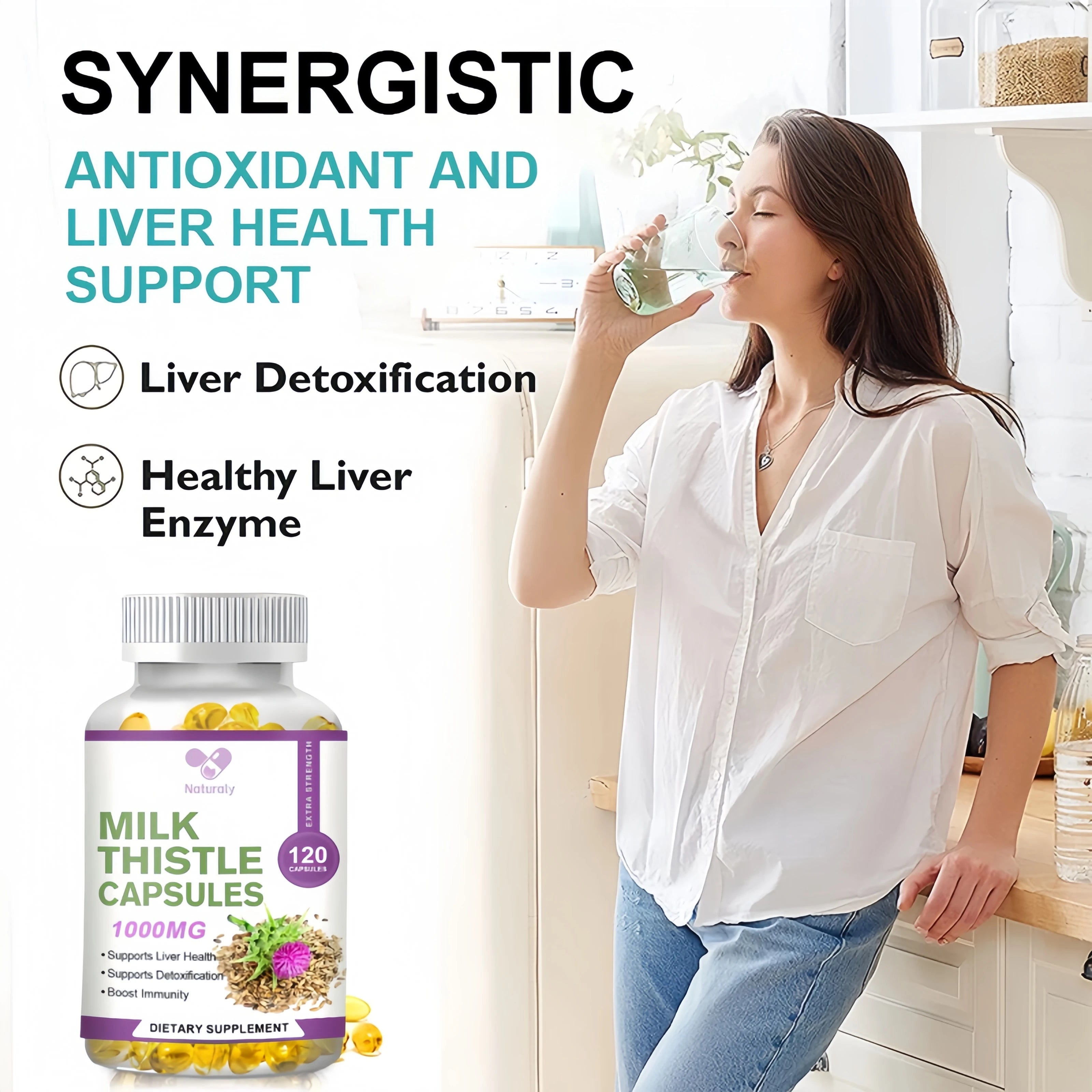 Milk Thistle 1000mg Capsules – Liver Health, Detox & Antioxidant Support