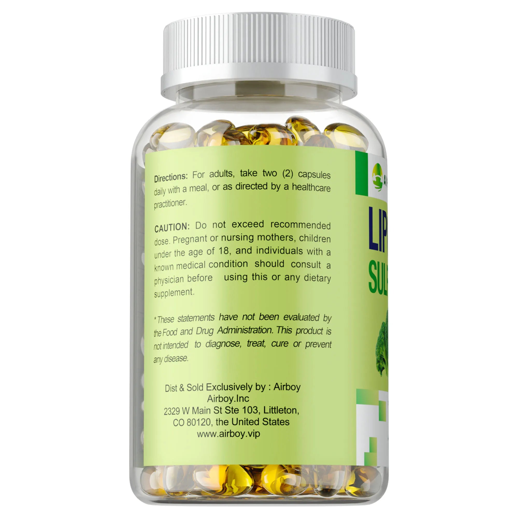 Liposomal Sulforaphane Supplement with Broccoli Seed Extract & Myrosinase – Antioxidant Support for Liver, Brain, Heart, Immune & Cellular Health