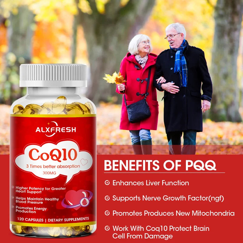 ALXFRESH CoQ10 300mg Capsules – Cellular Energy & Heart Health Daily Supplement