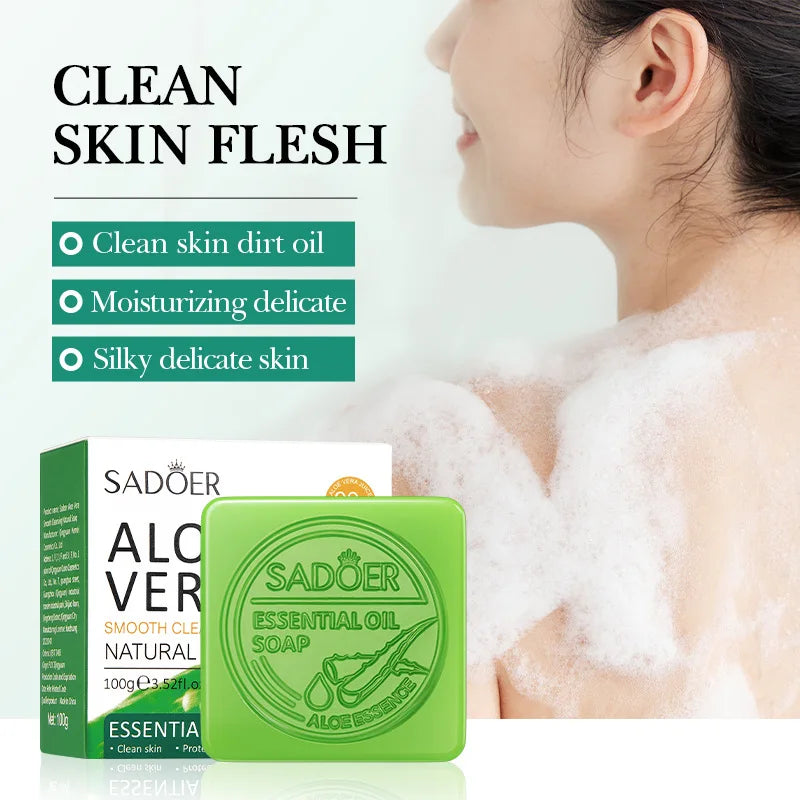 Aloe Vera Natural Facial Cleansing Soap – Handmade Essential Oil Face & Body Cleanser 100g