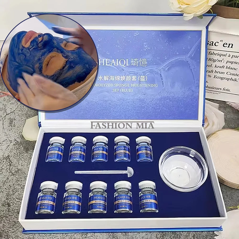 Sponge Spicule Facial Skincare Kit – Hydrating Skin Renewal Treatment with Peptide Ingredients, 5 Applications