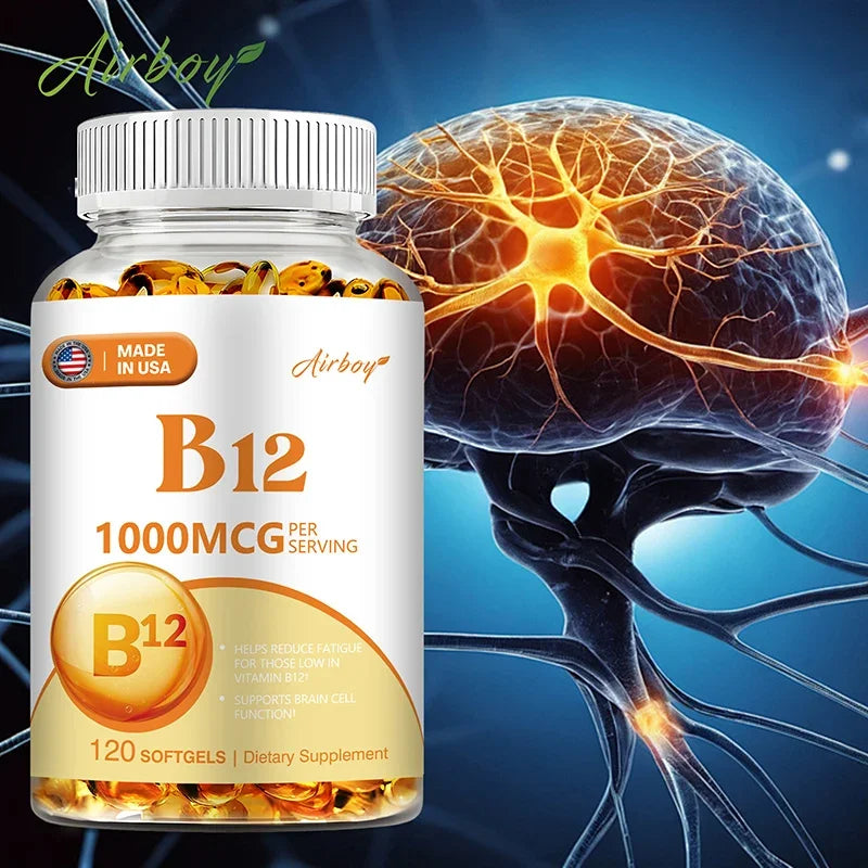 XEMENRY Vitamin B12 Capsules – Daily Energy, Brain & Nervous System Support Supplement