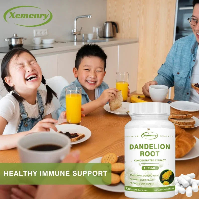Xemenry Organic Dandelion Root Extract 1575mg Capsules – Daily Liver, Urinary & Immune Support